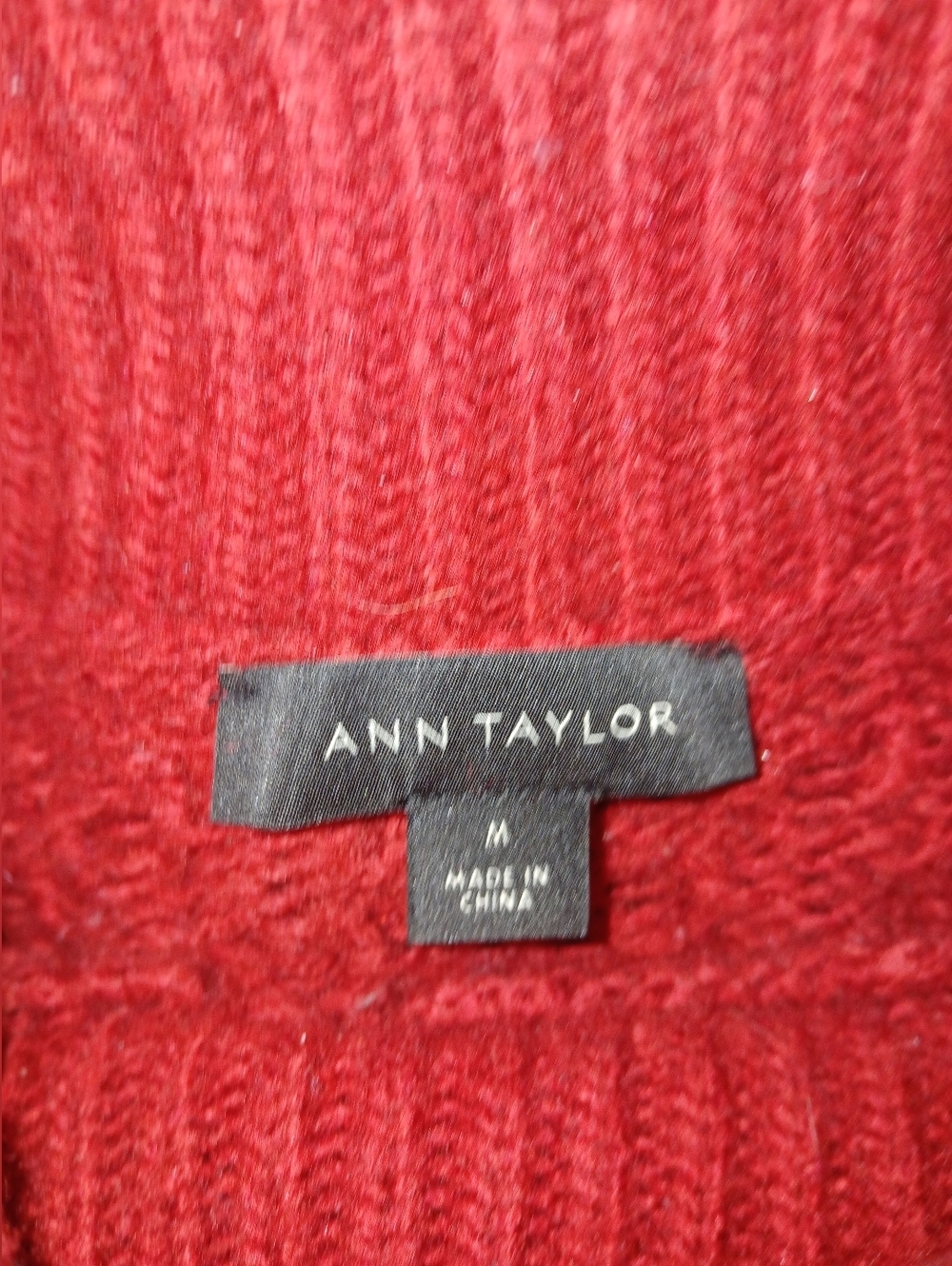 Ann Taylor Wool Blend Red Cable Knit Mock Neck Sweater Dress Long Sleeve Size M - Picture 8 of 9